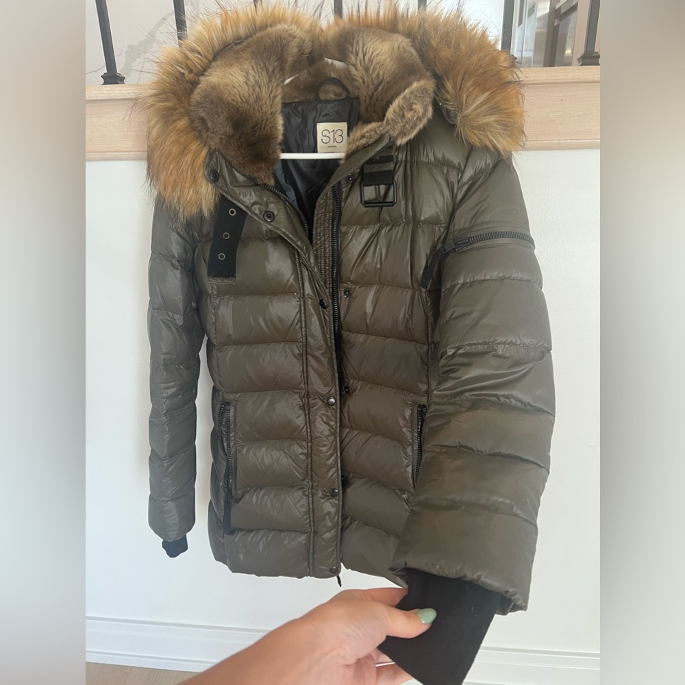 S13 Olive Green and Faux Fur